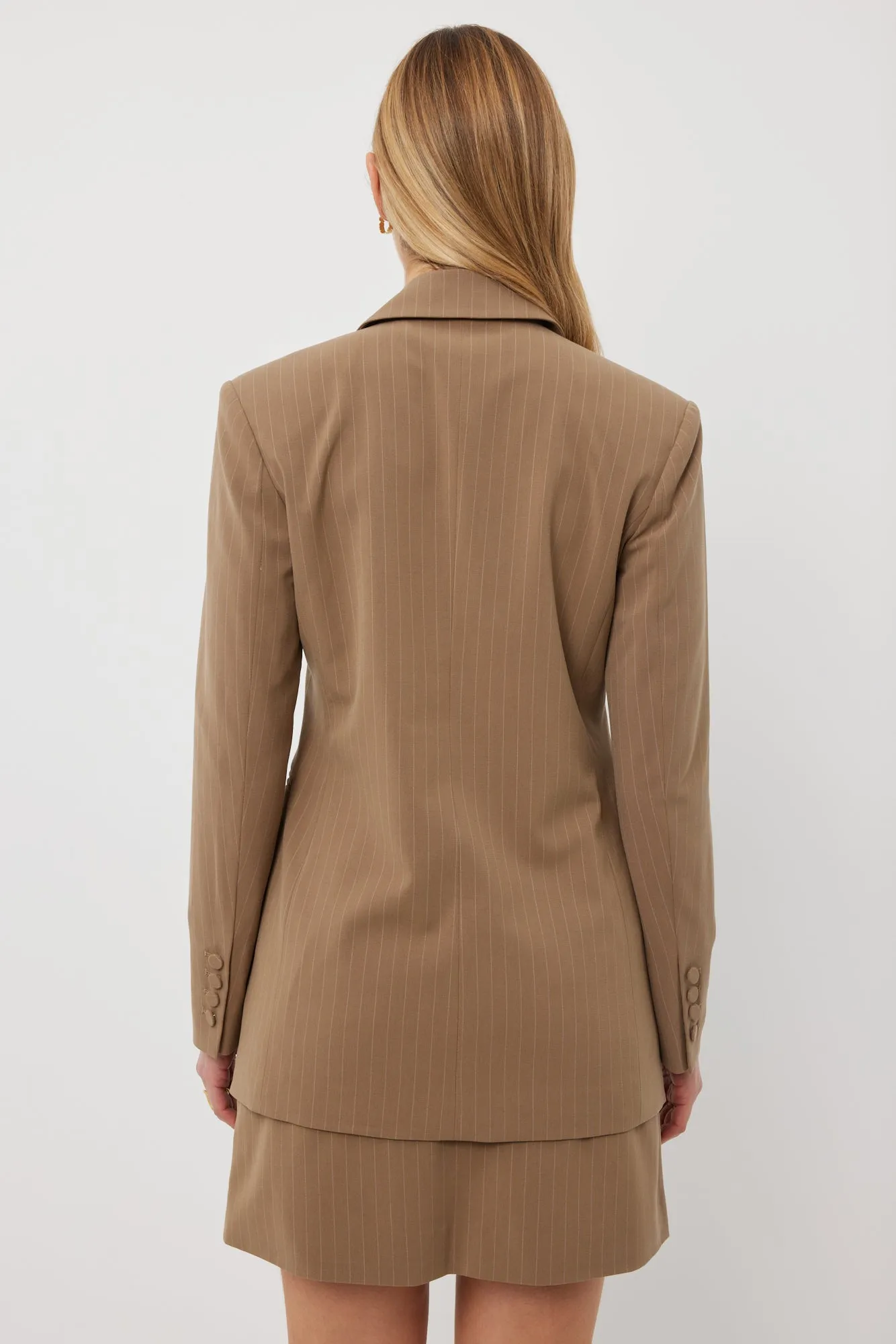 Prince Blazer | Camel Pinstripe