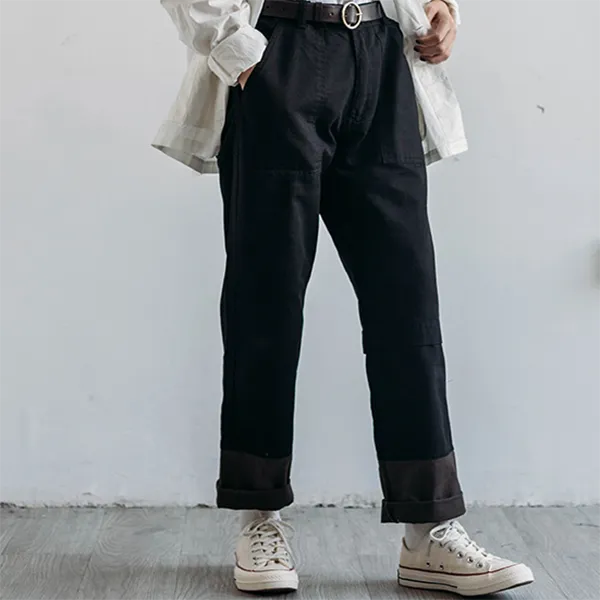 Retro Loose Straight-leg Pants