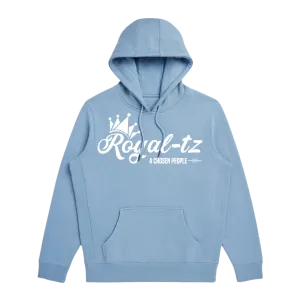 Royal-tz Cloudy Blue Organic Cotton Hooded Sweatshirt