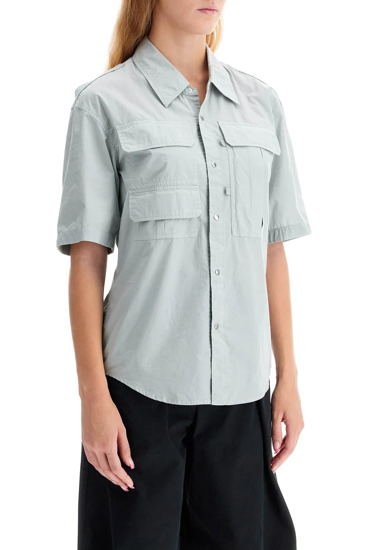 short-sleeved 'reporter' SH1085 LF1218 CLOUD GREY