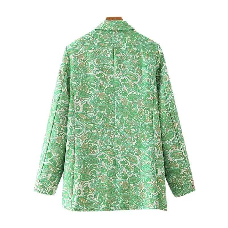 SINGLE BUTTON PAISLEY COAT