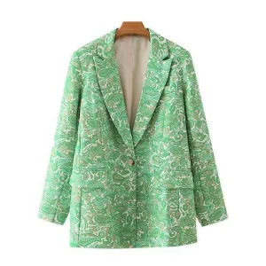 SINGLE BUTTON PAISLEY COAT
