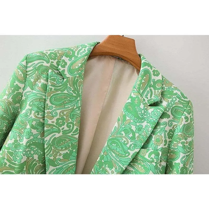 SINGLE BUTTON PAISLEY COAT