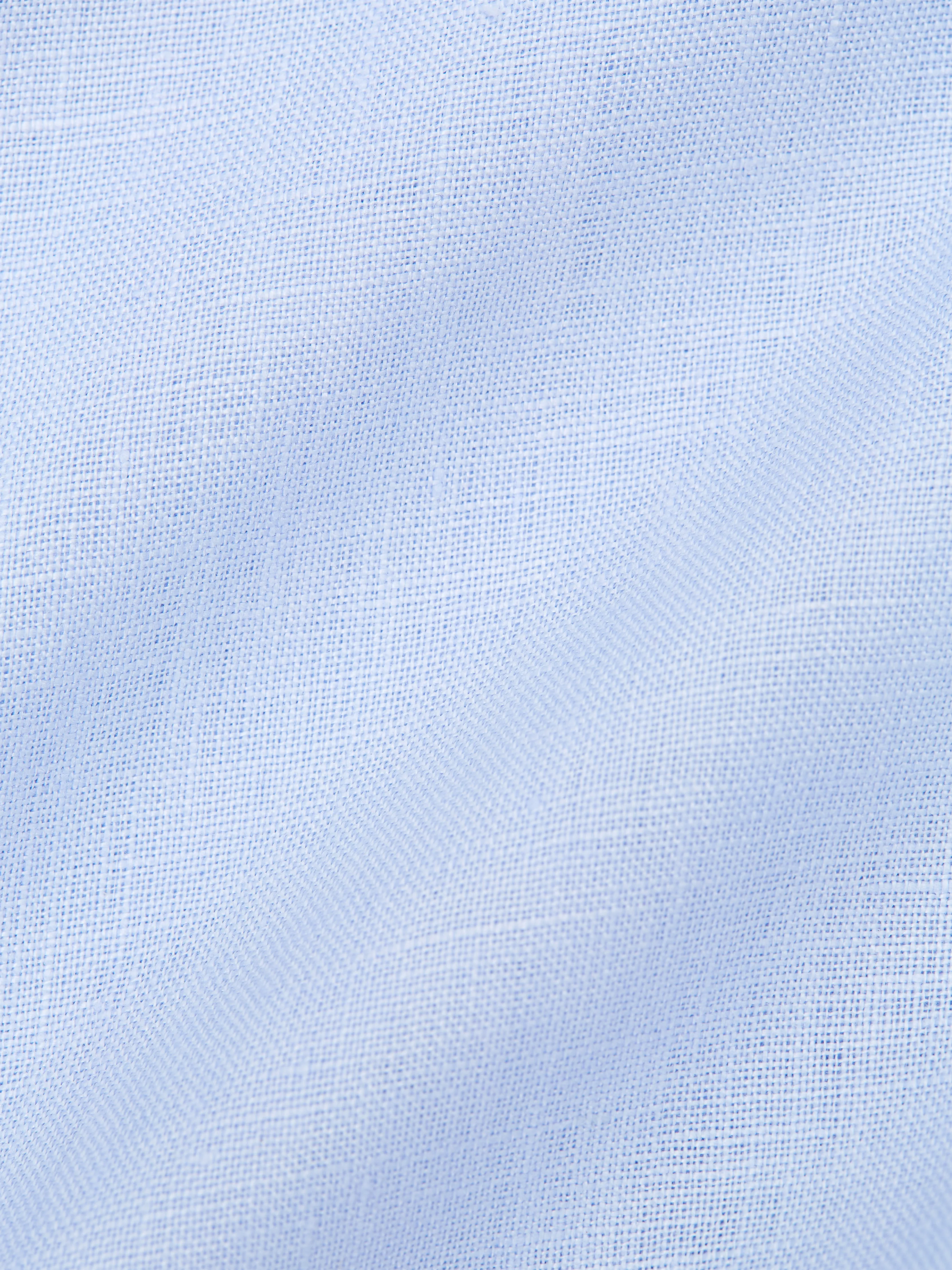 Sky Blue Bridford Linen Cutaway Collar Shirt