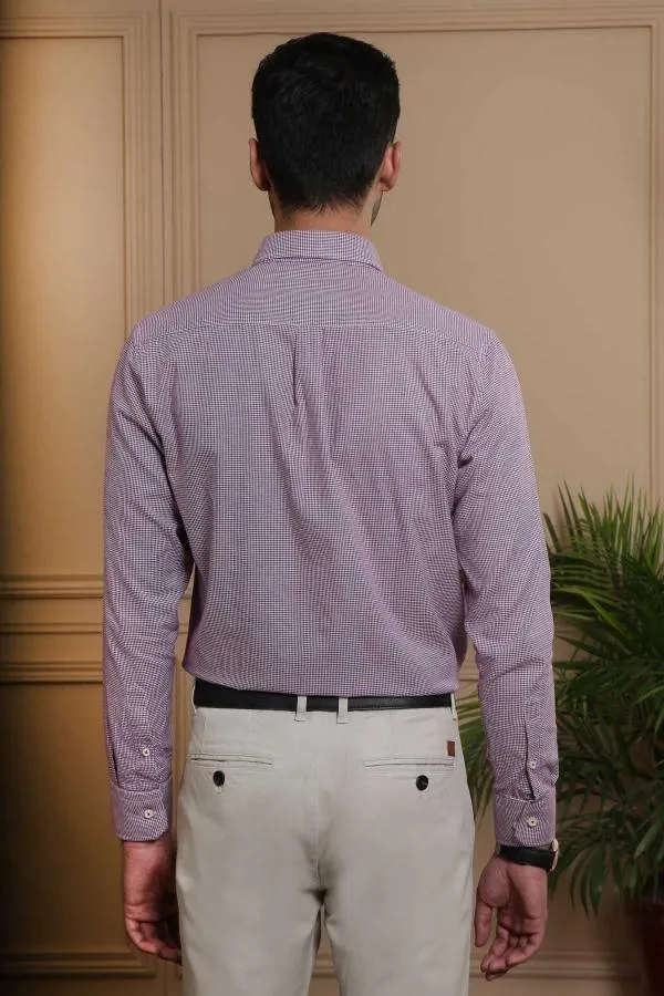 SMART SHIRT FULL SLEEVE SLIM FIT MAROON WHITE