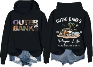 Sweatshirt for Women Life Funny Letter Graphic Print Long Sleeve Casual Pullover Casual Loose Preppy Hoodies Hooded