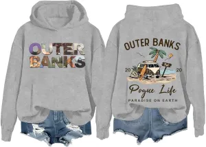 Sweatshirt for Women Life Funny Letter Graphic Print Long Sleeve Casual Pullover Casual Loose Preppy Hoodies Hooded