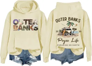 Sweatshirt for Women Life Funny Letter Graphic Print Long Sleeve Casual Pullover Casual Loose Preppy Hoodies Hooded