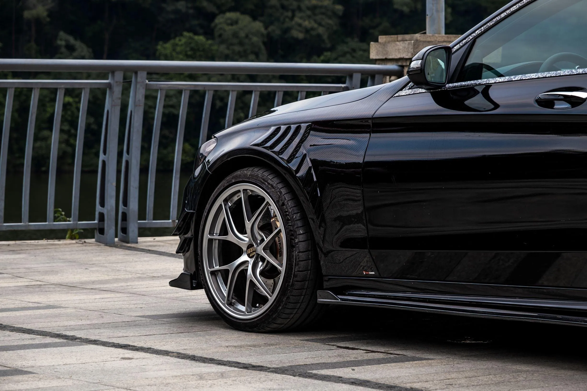TAKD Carbon V1 Side Skirts for Mercedes C-Class C63(S) W205 Carbon Fiber