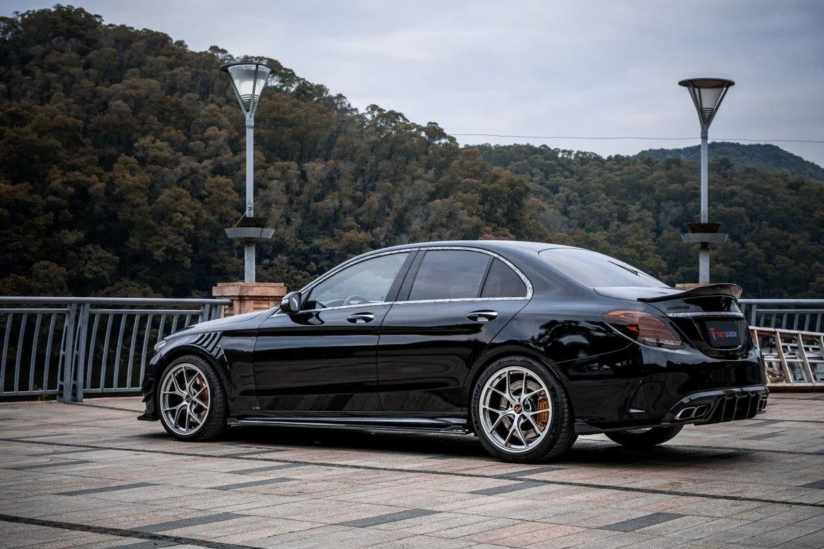 TAKD Carbon V1 Side Skirts for Mercedes C-Class C63(S) W205 Carbon Fiber