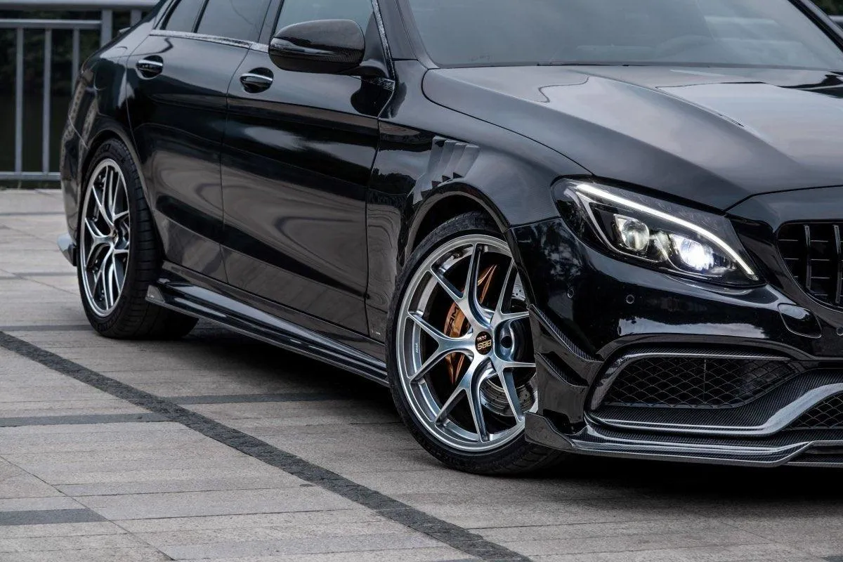 TAKD Carbon V1 Side Skirts for Mercedes C-Class C63(S) W205 Carbon Fiber