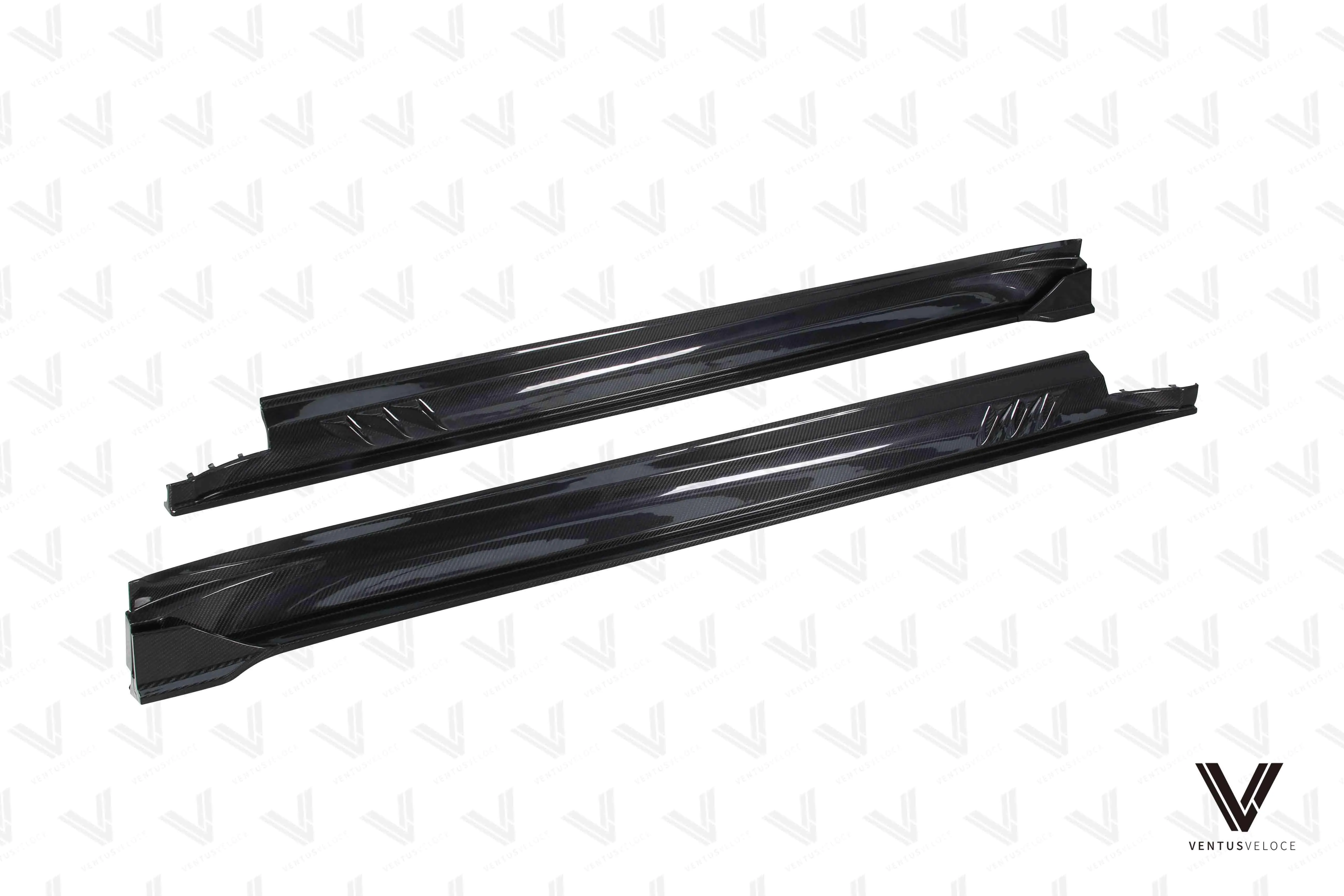 Ventus Veloce Side Skirts for Porsche Taycan & Cross Turismo Pre-preg Carbon Fiber