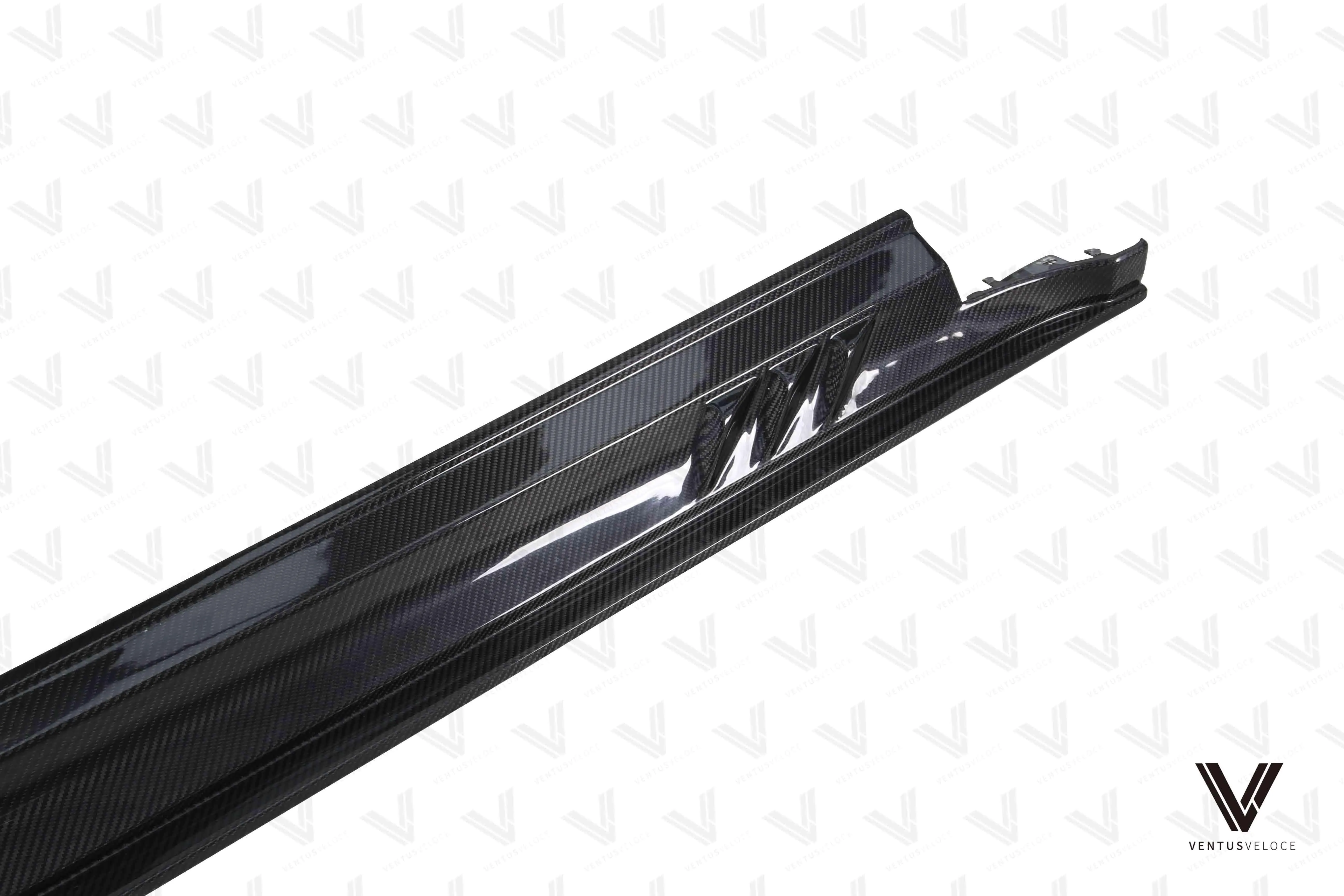 Ventus Veloce Side Skirts for Porsche Taycan & Cross Turismo Pre-preg Carbon Fiber