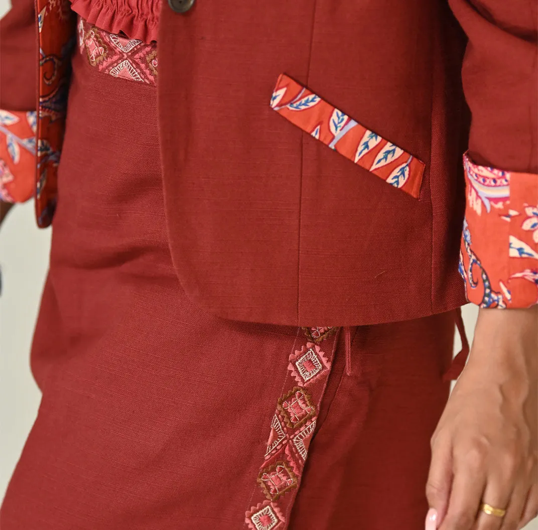 Warm Brick Shirt Jacket