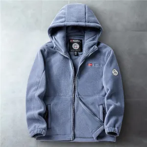 Winter Warm Fleece Jacket Hooded Pocket Design High Quality Warm Casual Norway Polar Jacket Cold-proof Outwear   136278