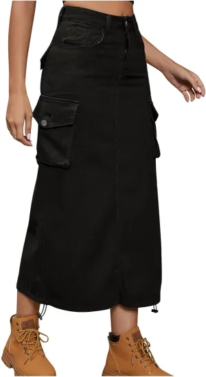 Womens Loose Fit Skorts Fashion Denim Skort Midi Ruched Cowgirl High Cut Tie Knot Smocked Basic Skorts 2025 Hot Skirt