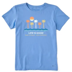 Women's ND Minimal Beach Scene San Diego Short Sleeve Crusher-LITE Tee