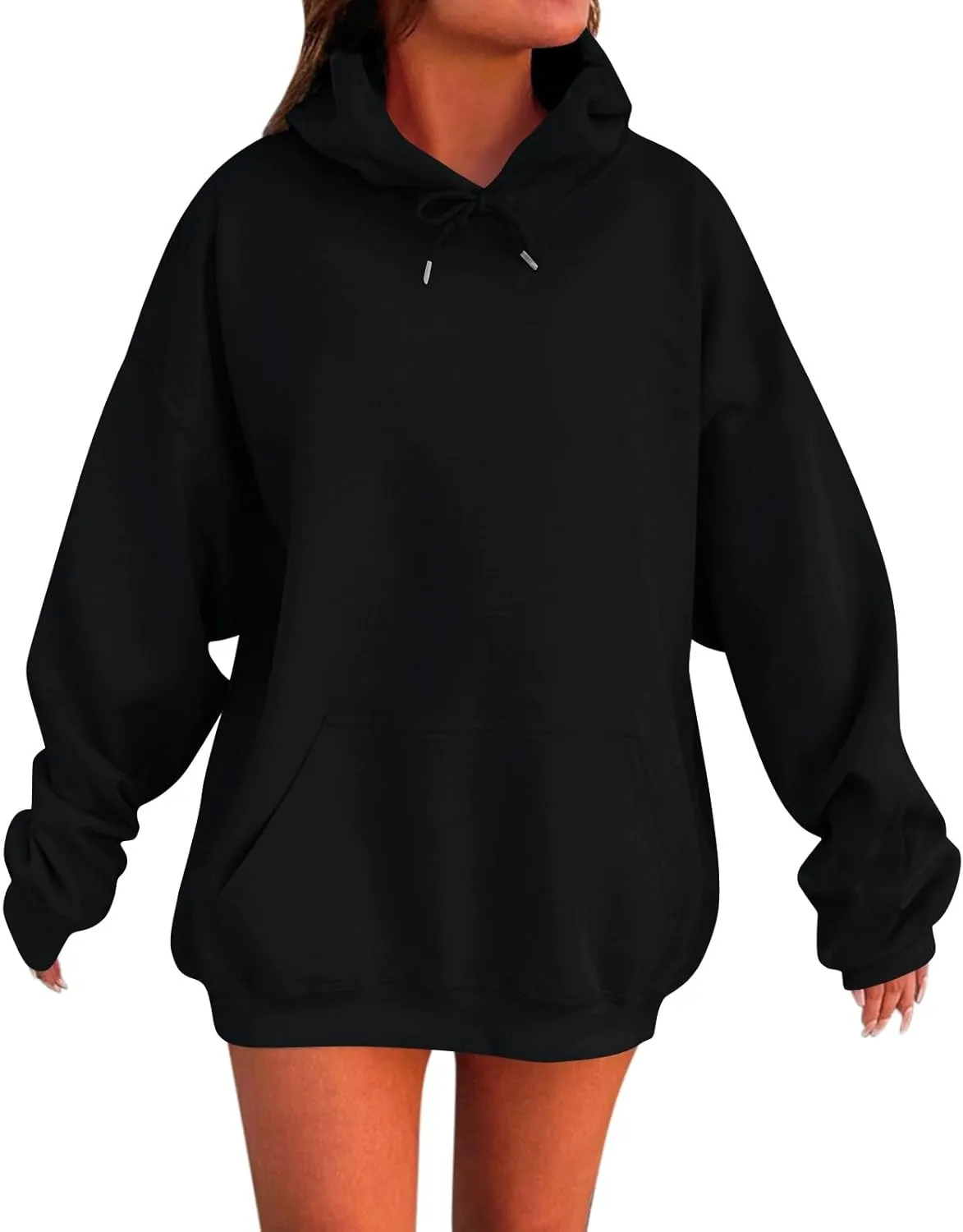 Womens Oversized Hoodies Long Sleeve Fleece Sweatshirts Drop Shoulder Pullover with Pocket 2024 Fall Y2k Clothes