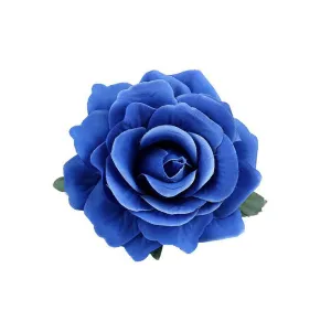 Women's Vintage Elegent Rose Flower Hairpin Hair Clip with Brooch for Party Travel Festivals (Royal Blue)