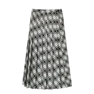 Yarra Monochrome Plaid Midi Skirt