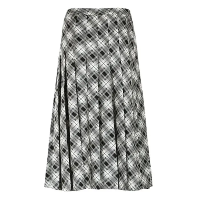 Yarra Monochrome Plaid Midi Skirt