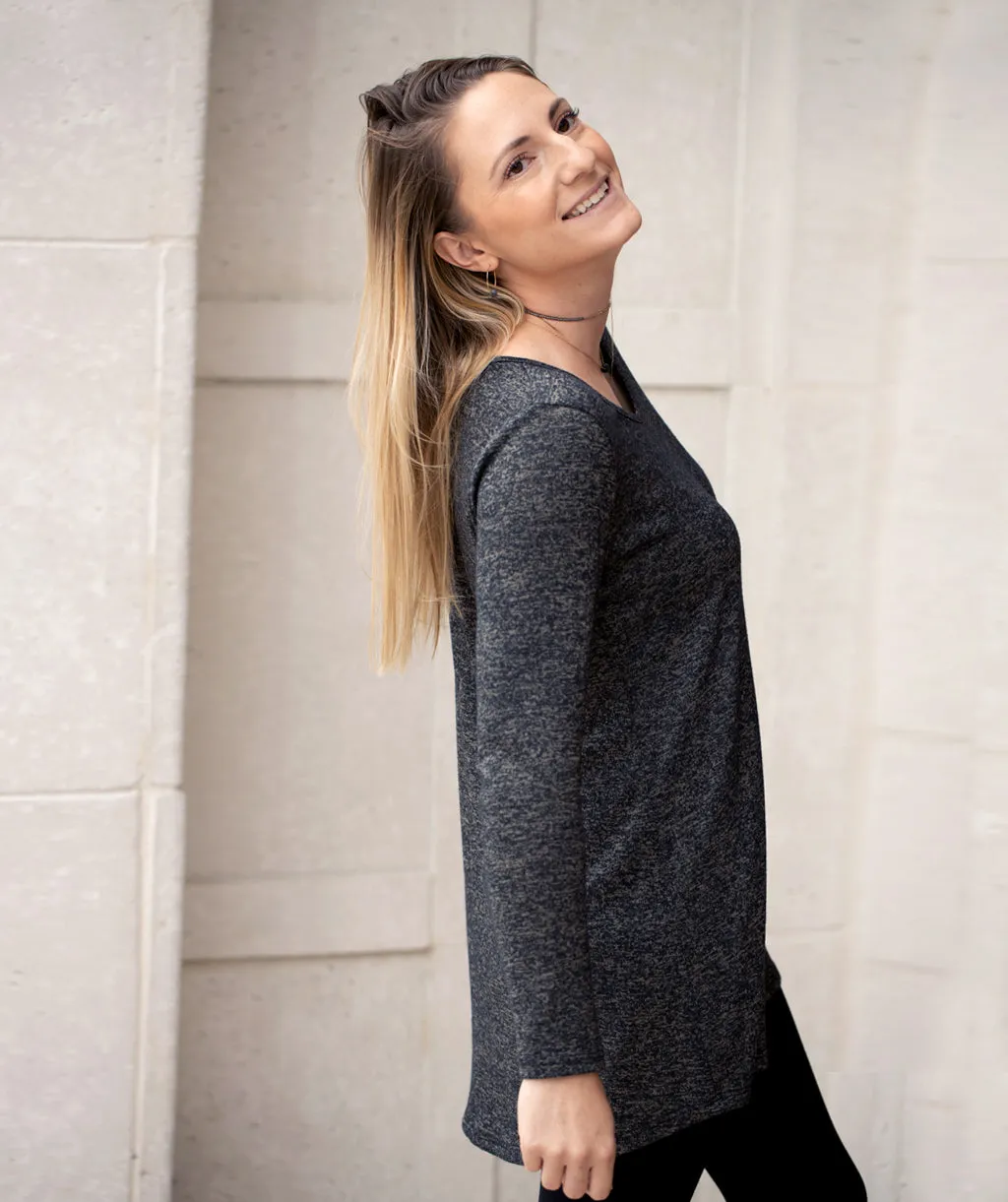 YORK tunic in Black/Cocoa