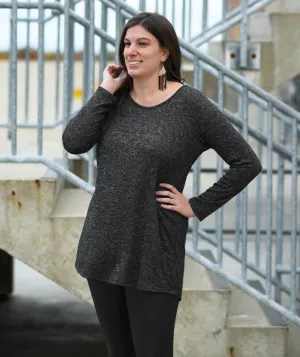 YORK tunic in Black/Cocoa