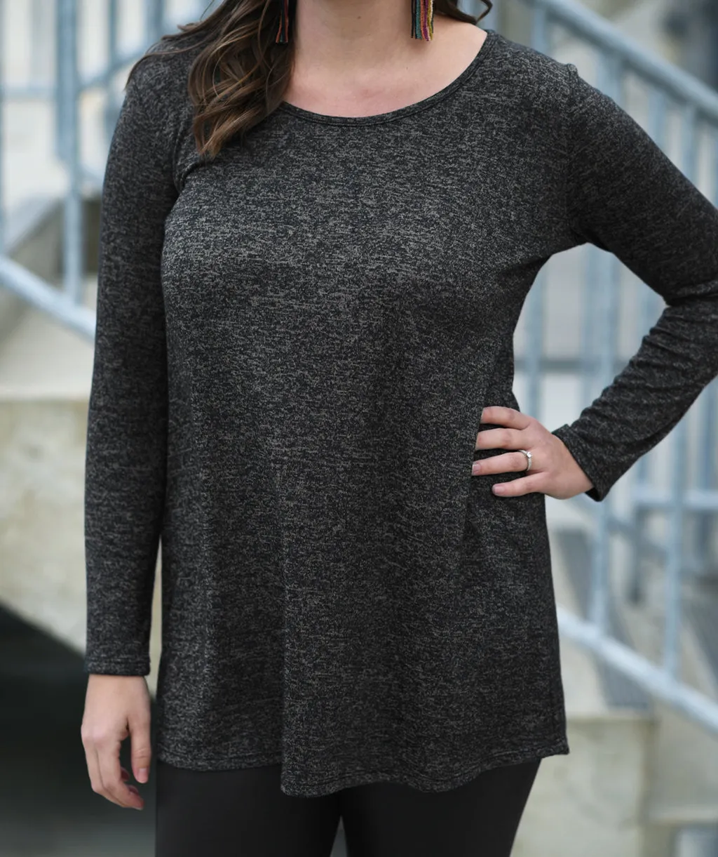 YORK tunic in Black/Cocoa