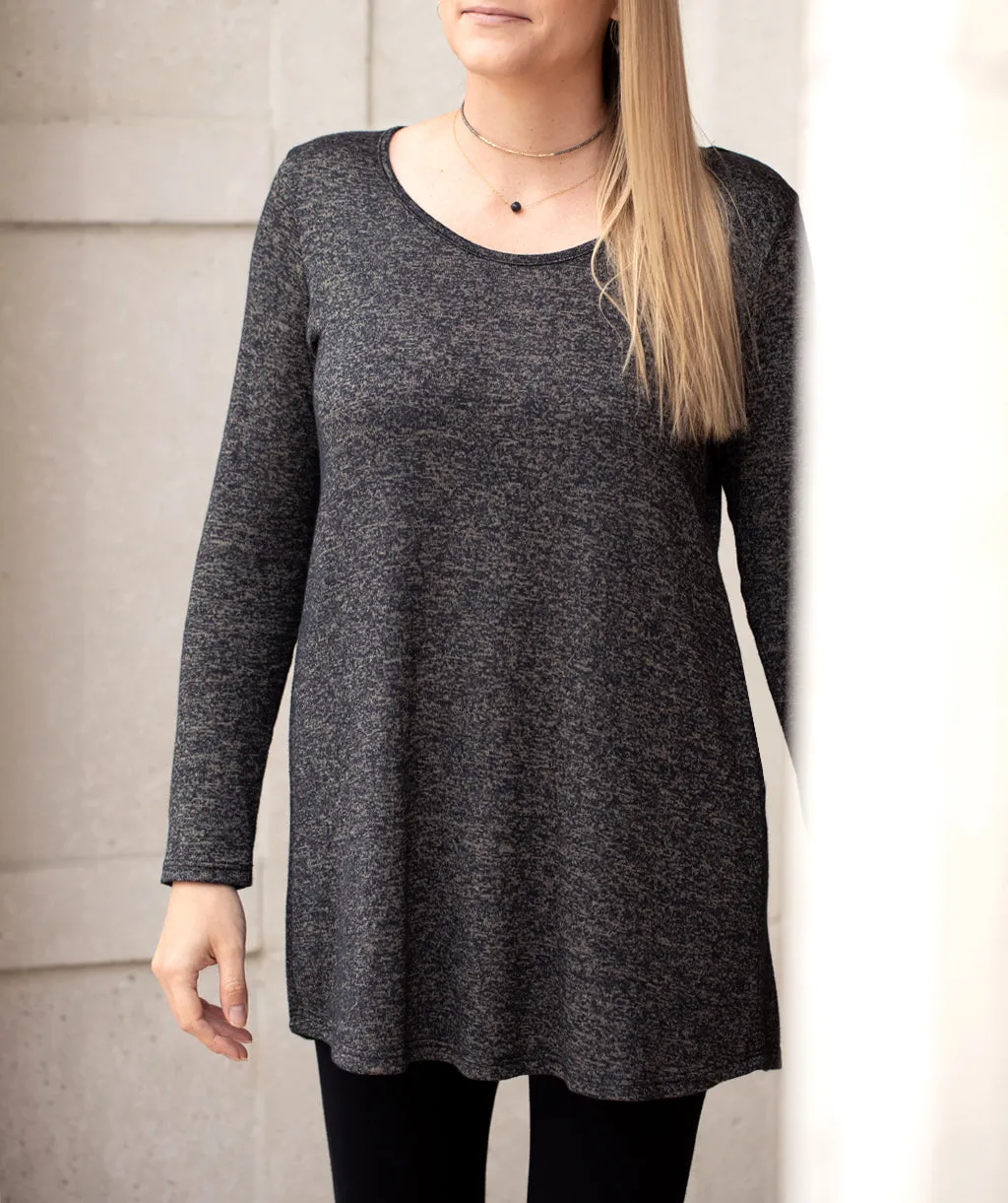 YORK tunic in Black/Cocoa