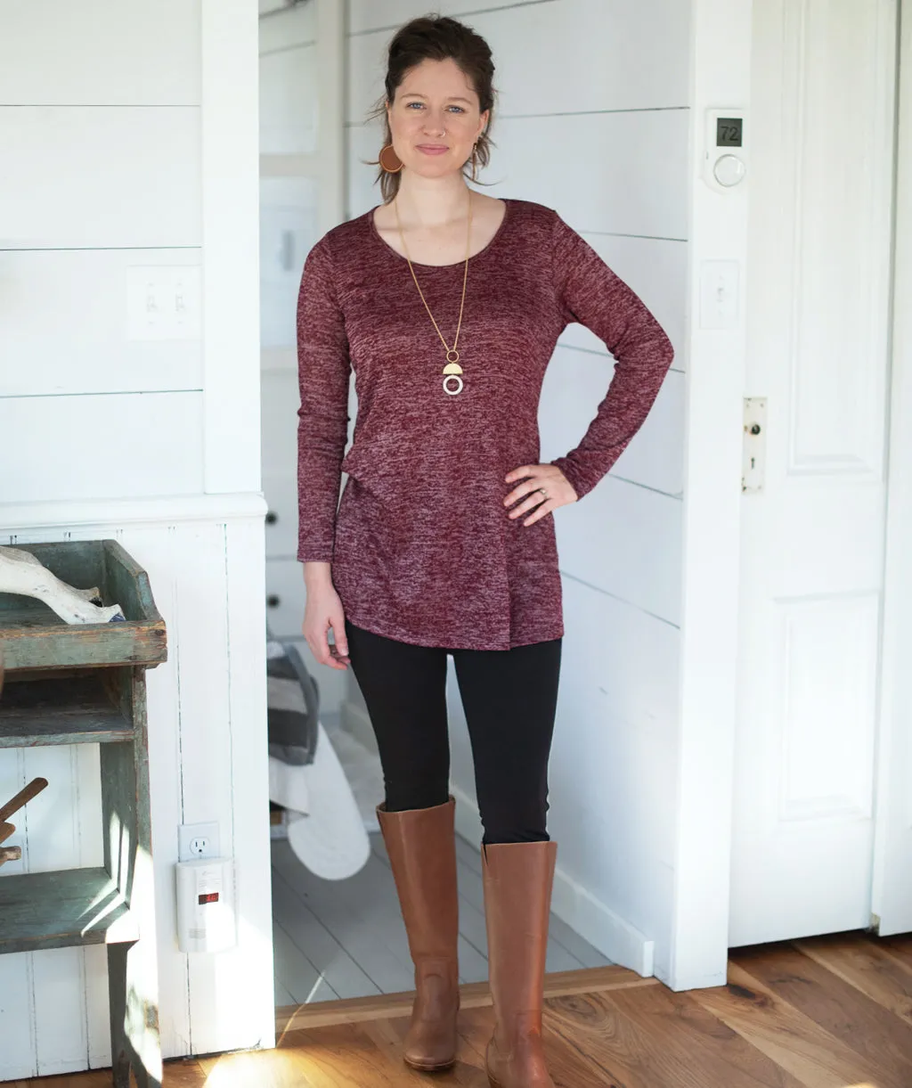 YORK tunic in Burgundy/White