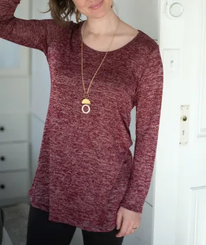 YORK tunic in Burgundy/White
